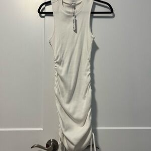 Garage White Ruched Mini Dress